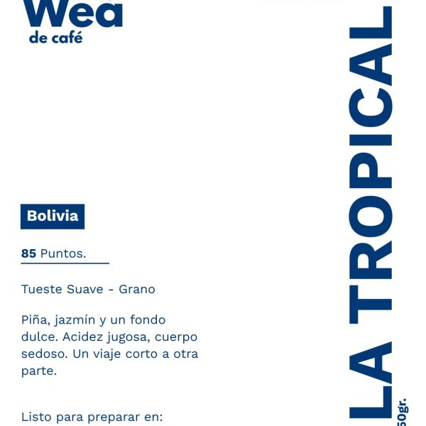 Etiqueta de la bolsa de La Tropical