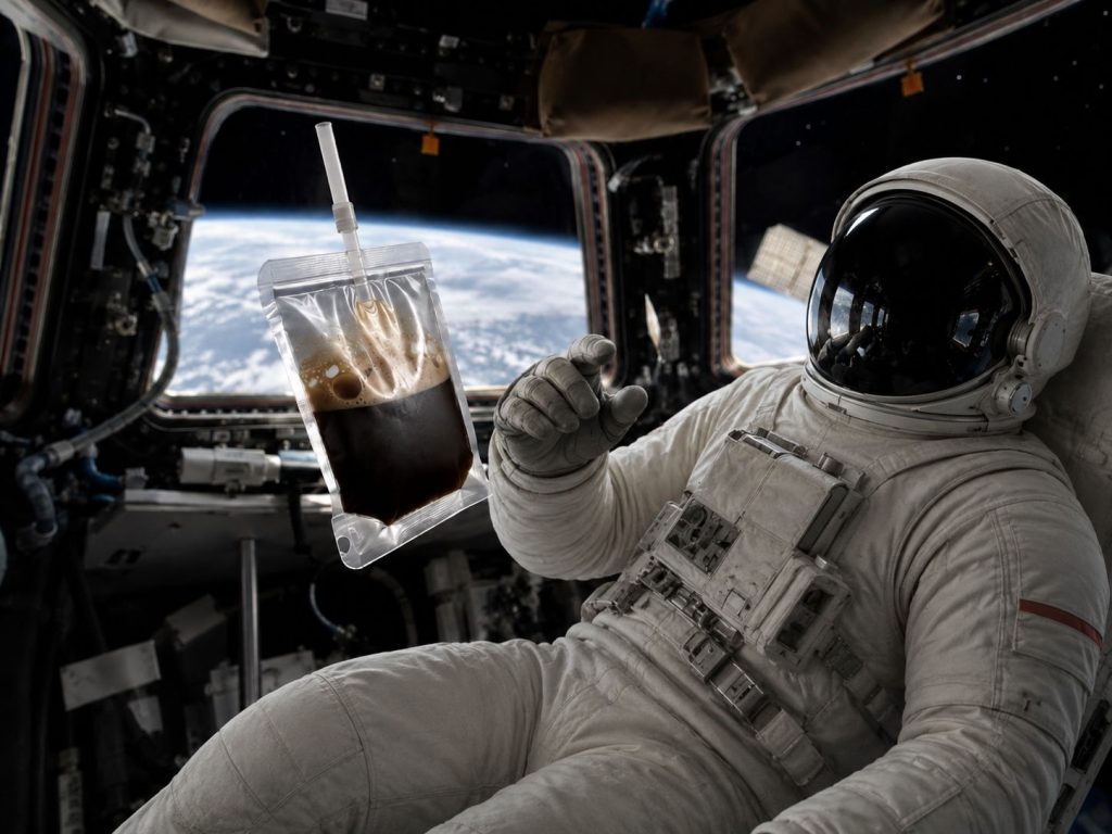 Café en el espacio: porque ni flotando se olvidaron del espresso