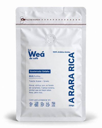 Bolsa de café de especialidad Guatemala Geisha La Rara Rica, 250gr - La Weá de Café
