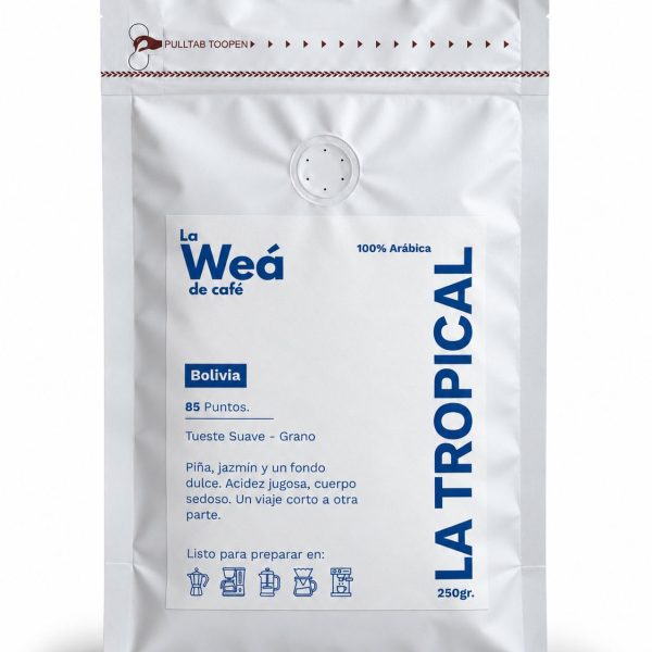 Bolsa de café de especialidad Bolivia frutal La Tropical, 250gr - La Weá de Café