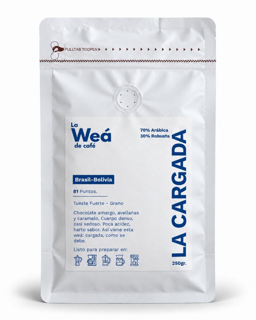Bolsa de café de especialidad blend Brasil Bolivia La Cargada, 250gr - La Weá de Café