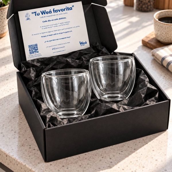 Set de Vasos Doble Pared en su caja de regalo
